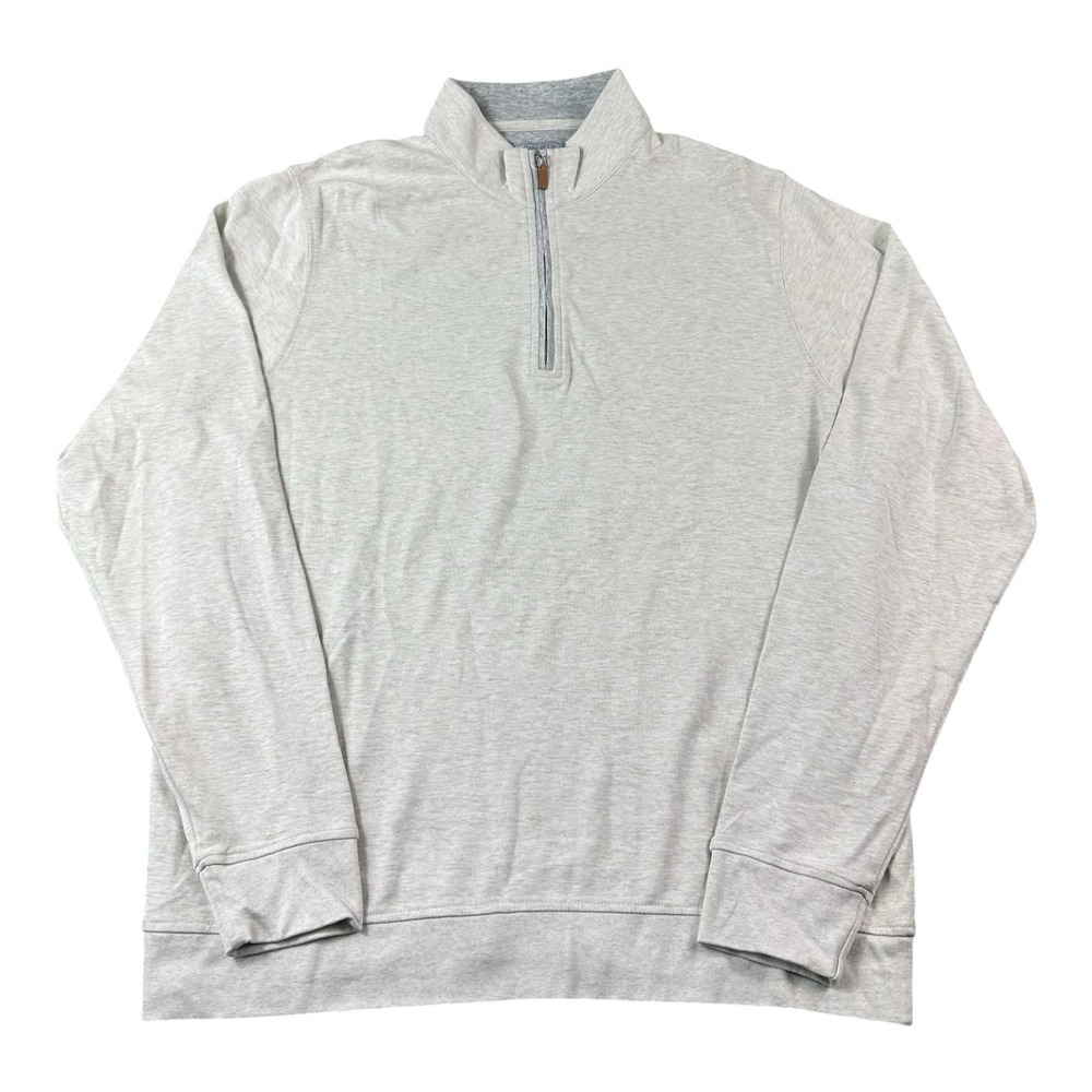 Collars & Co. Light Brown Cotton Blend Mens Q Zip Pullover Size Large